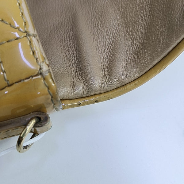 Lady Dior Piel Acolchada Charol Amarillo