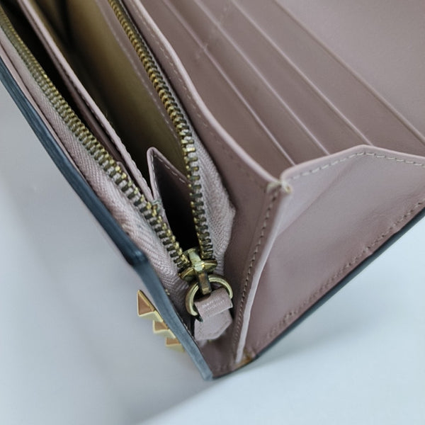 Cartera rosa de piel de ternera Rockstud