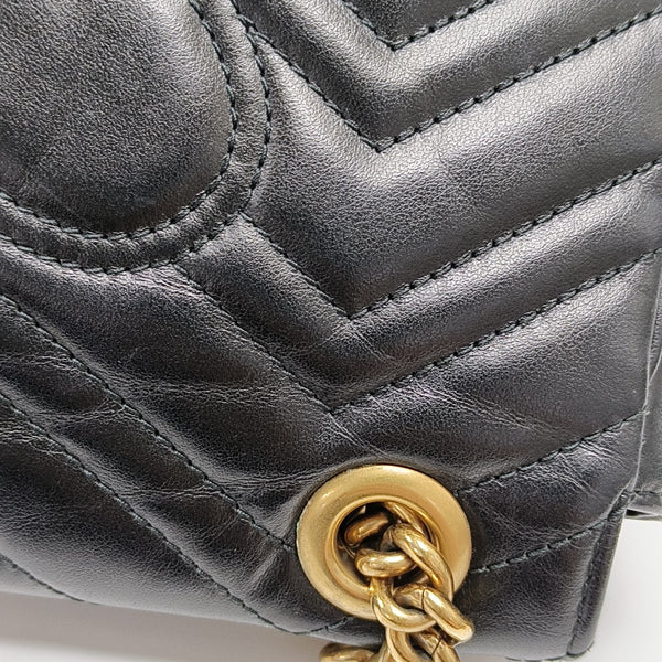 GG Marmont Small Quilted Calfskin Black