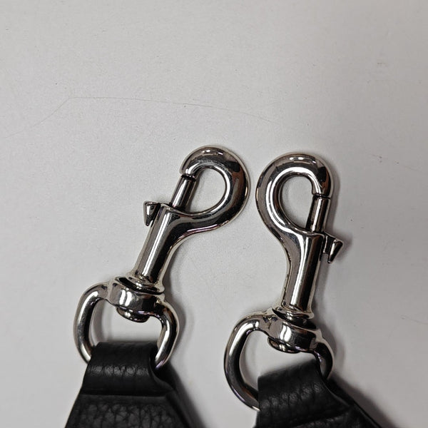 Monogram Leather Shoulder Bag Black