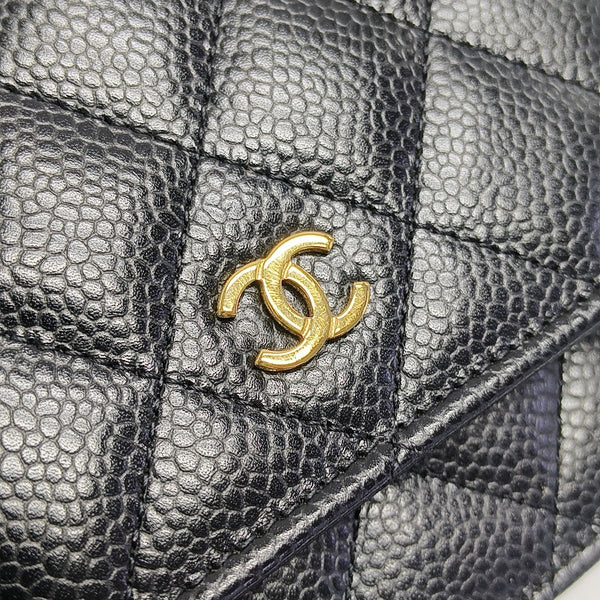 WOC Quilted Grained Calfskin Black