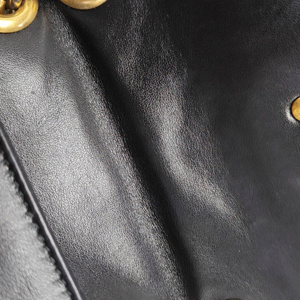 GG Marmont Small Quilted Calfskin Black
