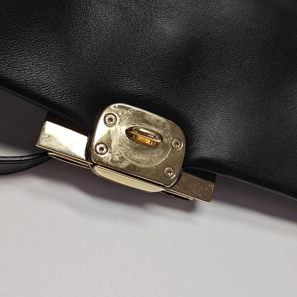 Quilted Calfskin Shoulder Bag Black