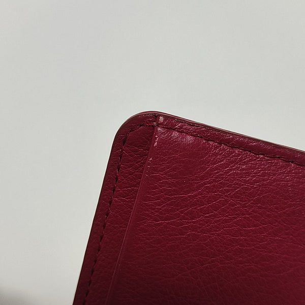 Cannage Calfskin Wallet Red