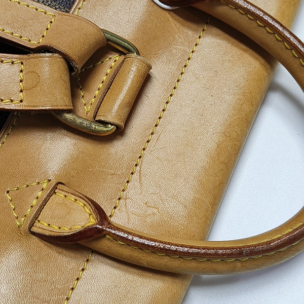 SOHO Damier Ebene Coated Canvas Brown