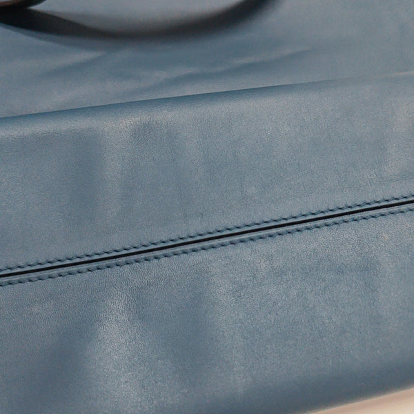 Calfskin Top Handle Bag Blue