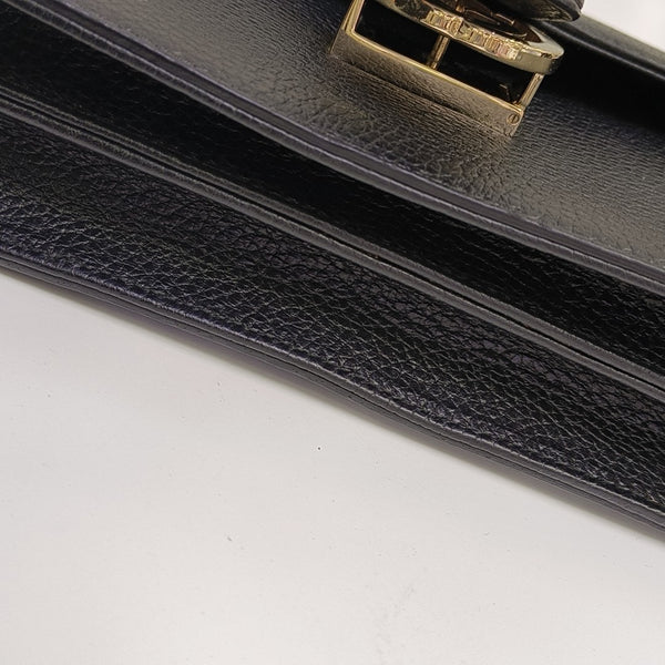 Interlocking G Large Calfskin Black