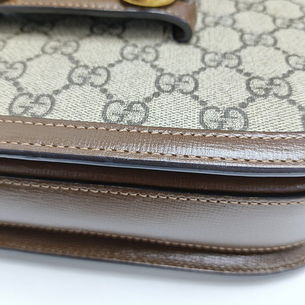 Horsebit 1955 Medium Monogram Coated Canvas Beige