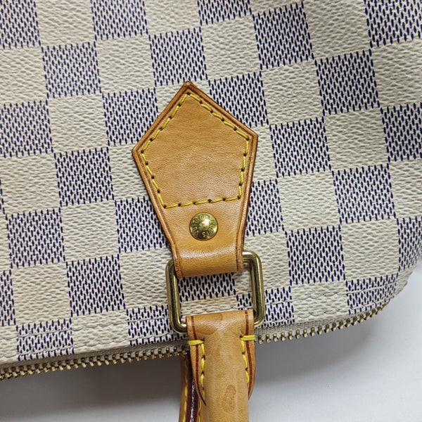 SPEEDY 25 Damier Azur Coated Canvas White