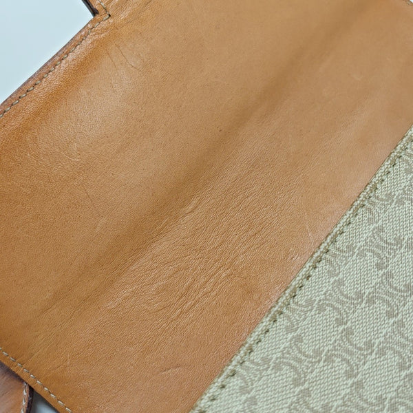 Coated Canvas Shoulder Bag Beige