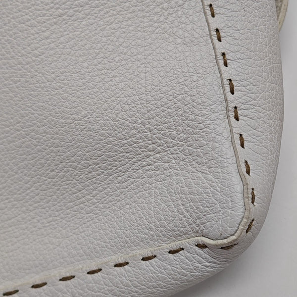 Quilted Calfskin Shoulder Bag White