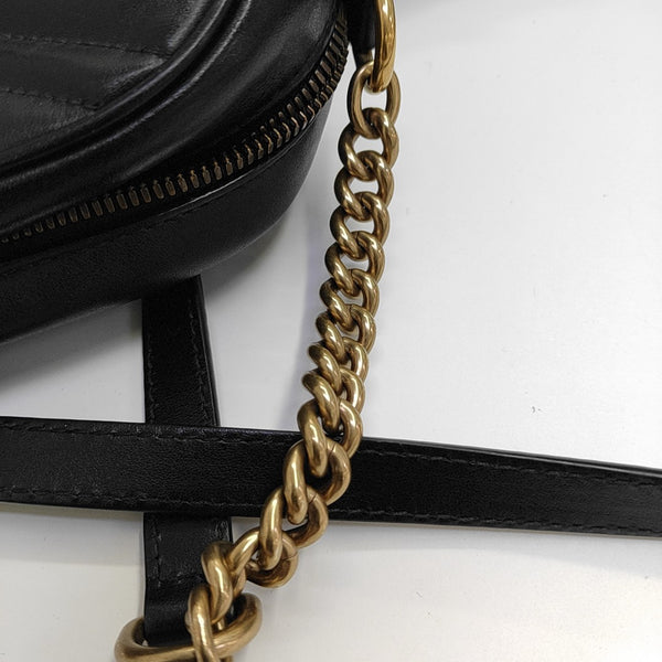 GG Marmont Small Quilted Calfskin Black