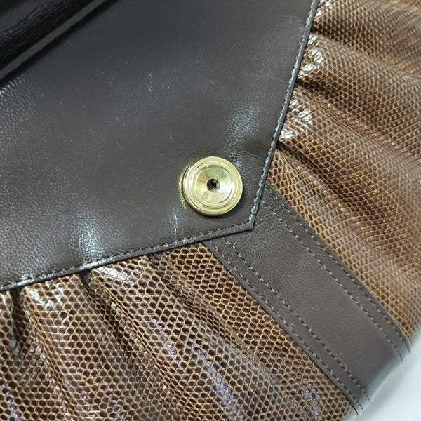 Lizard Shoulder Bag Brown