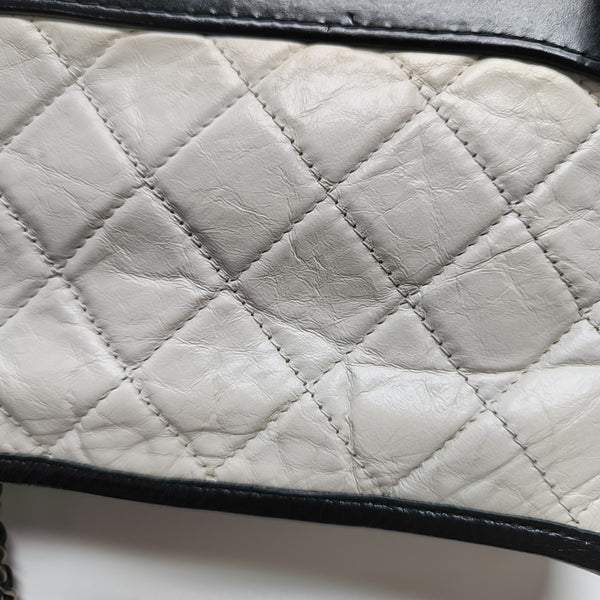 GABRIELLE Small Quilted Calfskin White