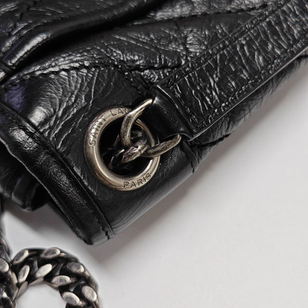 NIKI Medium Chevron Calfskin Black
