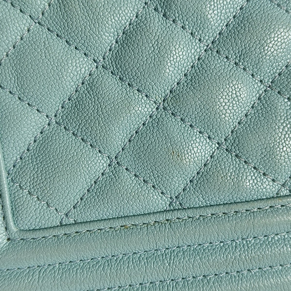 BOY CHANEL Medium Quilted Grained Calfskin Blue