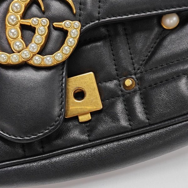 GG Marmont Medium Quilted Calfskin Black