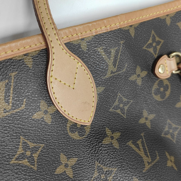 NEVERFULL MM Monogram Coated Canvas Brown