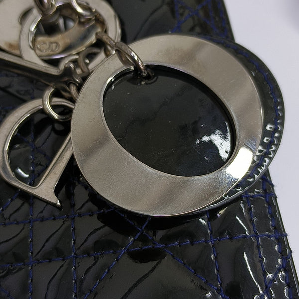 Lady Dior Medium Quilted Patent Leather Blue