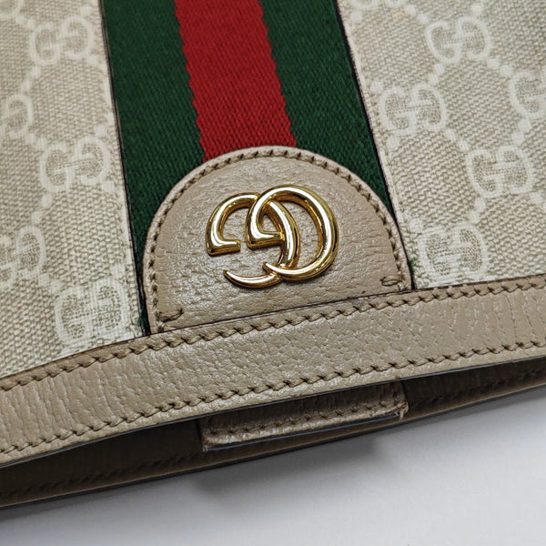 Ophidia Medium Monogram Coated Canvas Beige