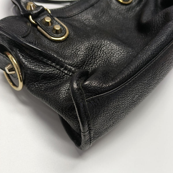 Classic Metallic Edge City Mini Lambskin Black