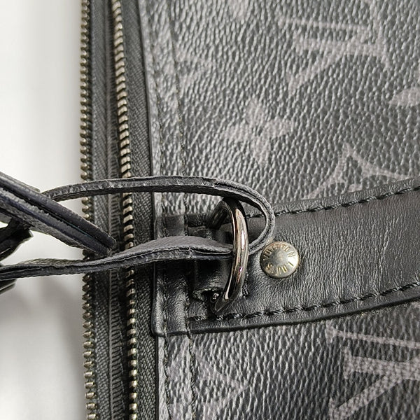 KEEPALL Monogram Coated Canvas Black