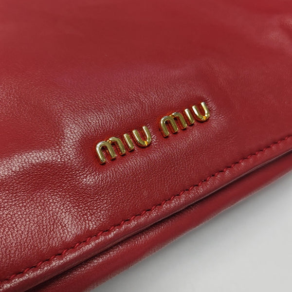 Lambskin Clutch Red