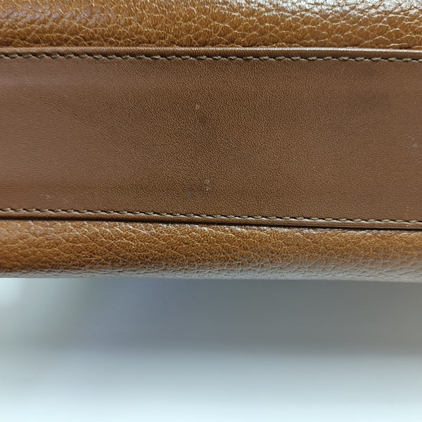 Calfskin Top Handle Bag Brown
