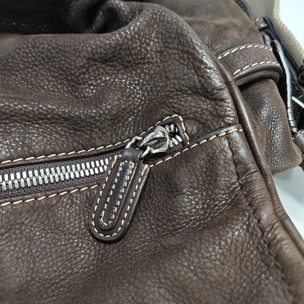 Calfskin Shoulder Bag Brown