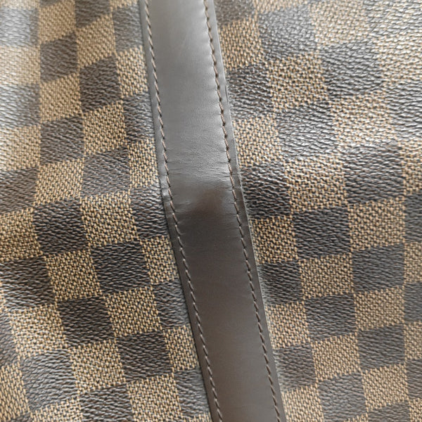KEEPALL 50 Damier Ebene Coated Canvas Brown