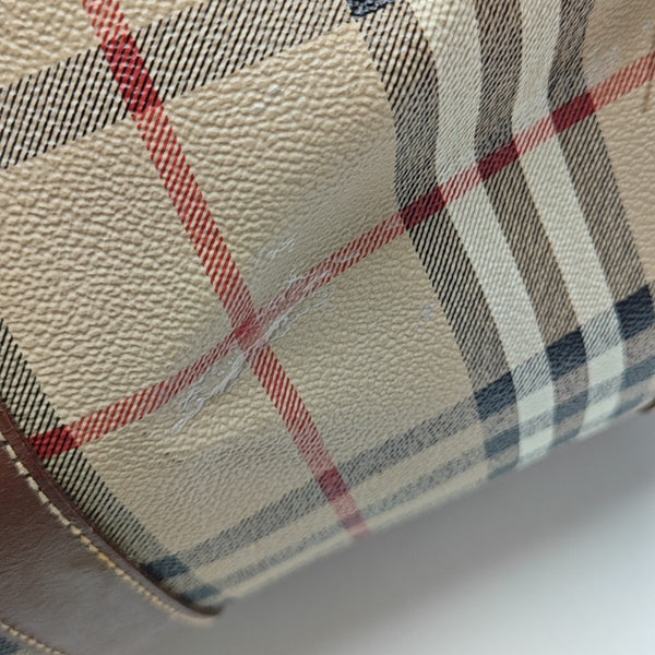 Coated Canvas Top Handle Bag Beige
