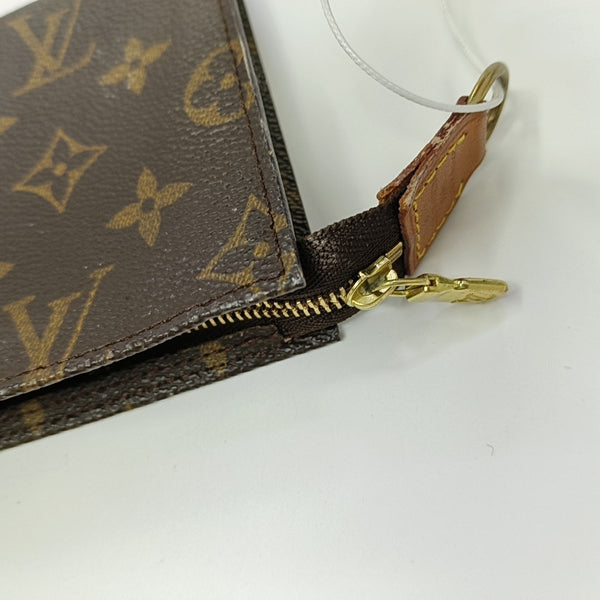 Monogram Coated Canvas Clutch Brown
