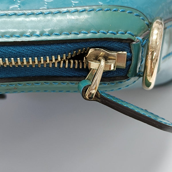 Monogram Patent Leather Shoulder Bag Blue