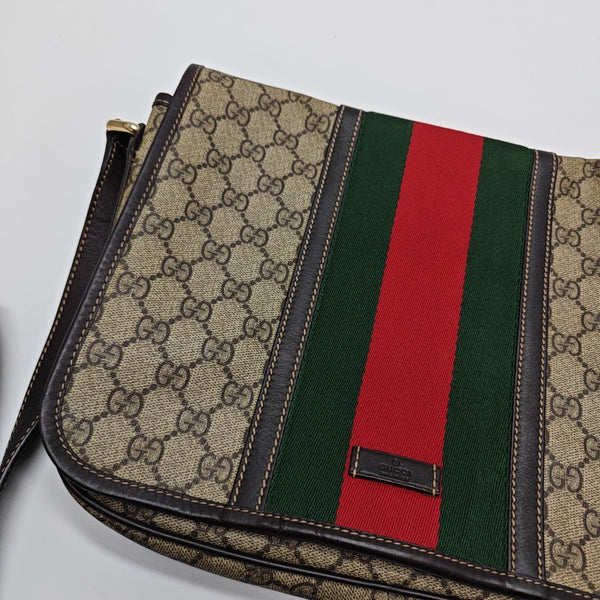 Monogram Coated Canvas Crossbody Bag Beige