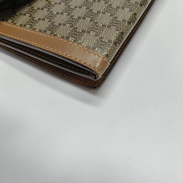 Coated Canvas Clutch Medium Brown