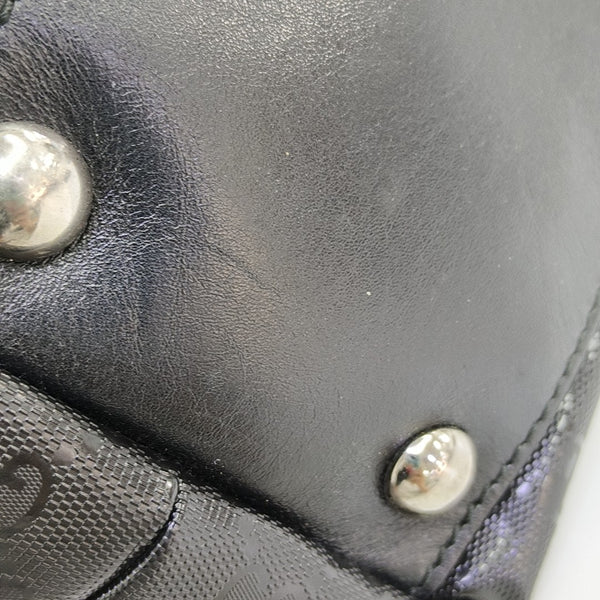Rania Monogram Coated Canvas Black