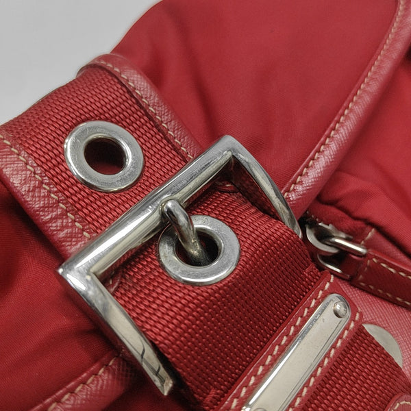 Nylon Shoulder Bag Red