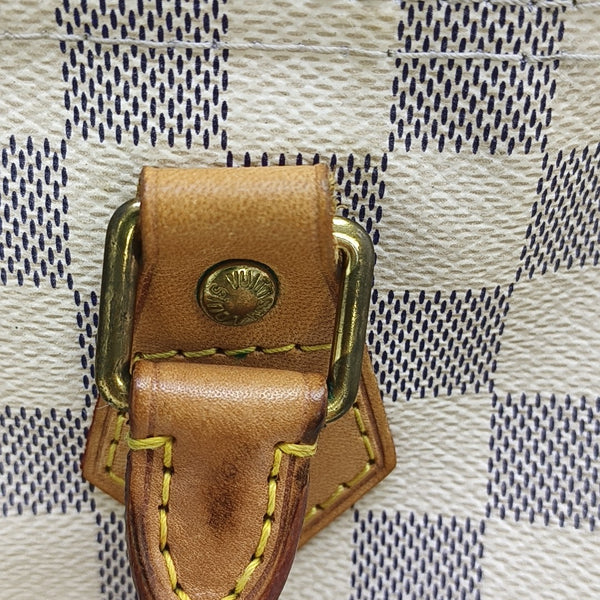 SPEEDY 30 Damier Azur Coated Canvas White
