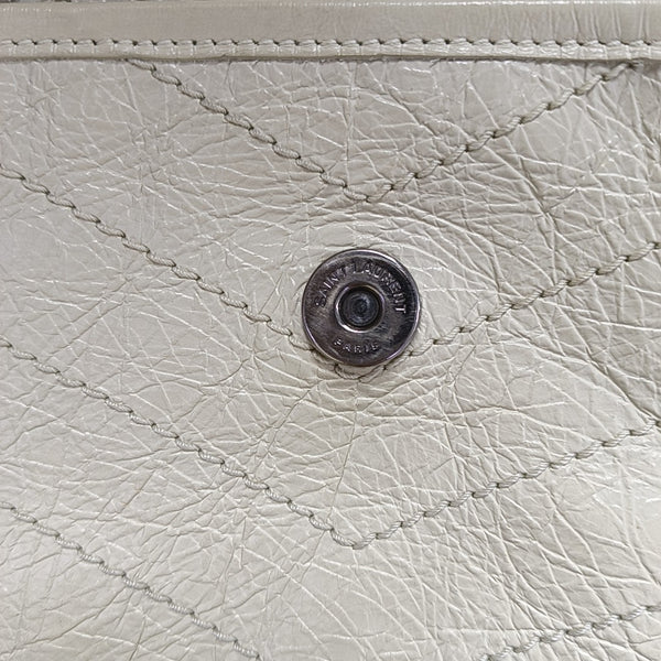 NIKI Medium Chevron Calfskin Beige