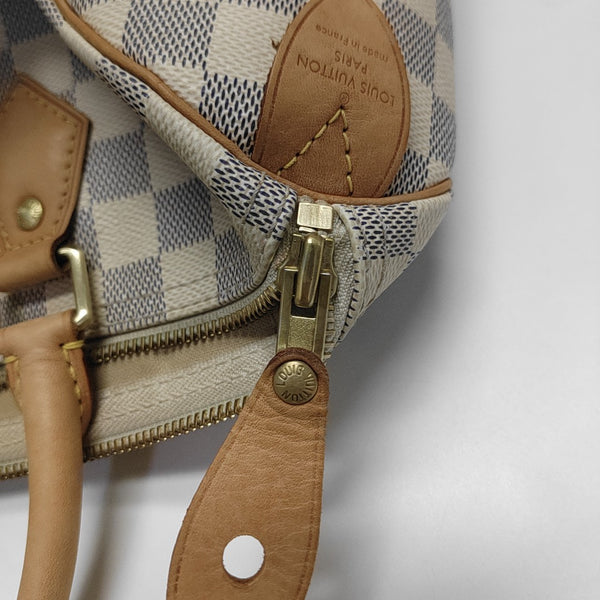 SPEEDY 30 Damier Azur Coated Canvas White