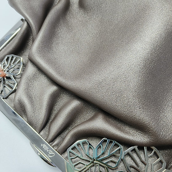 Calfskin Top Handle Bag Gray