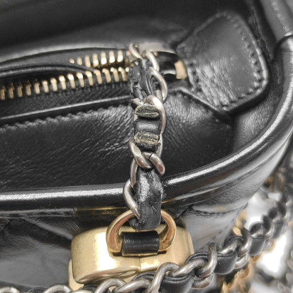 GABRIELLE Small Quilted Calfskin Black