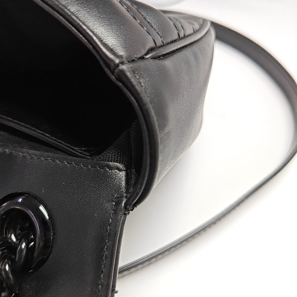 GG Marmont Small Quilted Calfskin Black