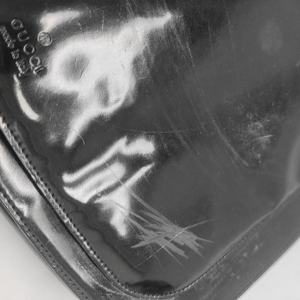 Patent Leather Shoulder Bag Black