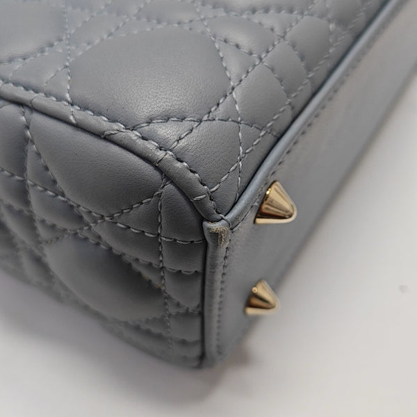 Lady Dior Small Cannage Lambskin Blue