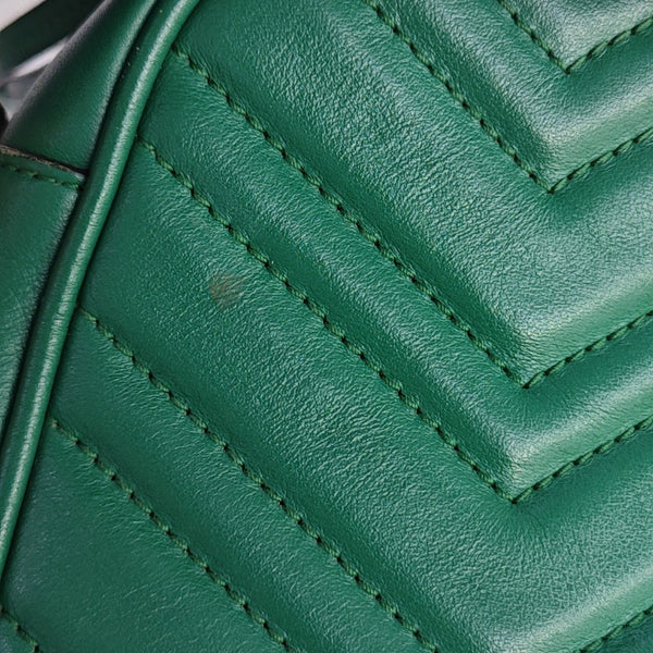 GG Marmont Small Quilted Calfskin Green