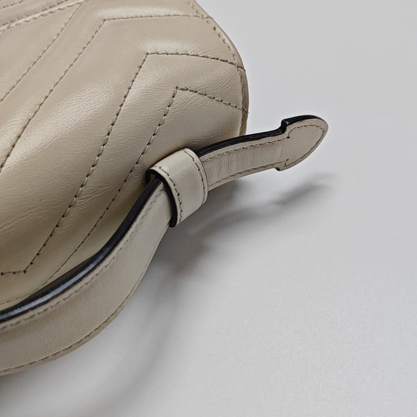 GG Marmont Mini Quilted Calfskin White