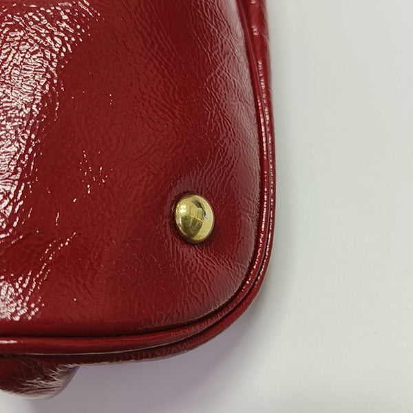 Quilted Patent Leather Tote Bag Red