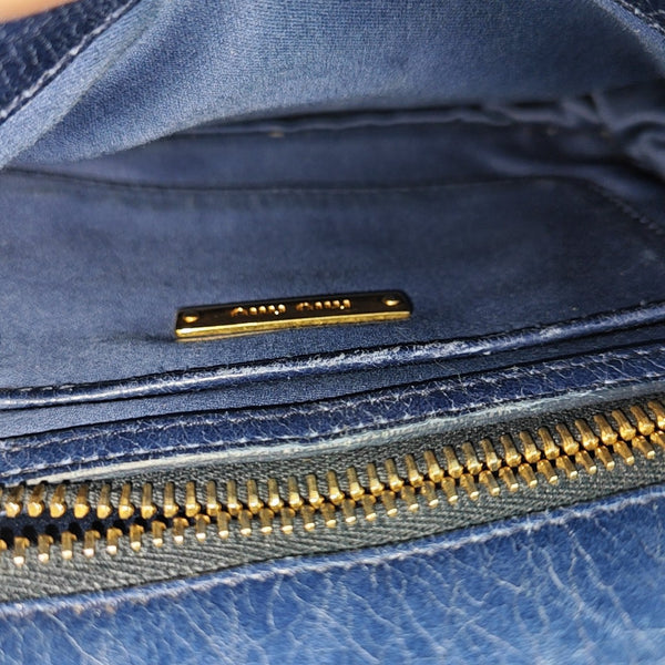 Quilted Lambskin Shoulder Bag Blue