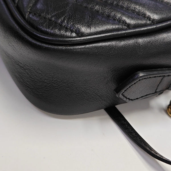 GG Marmont Mini Quilted Calfskin Black